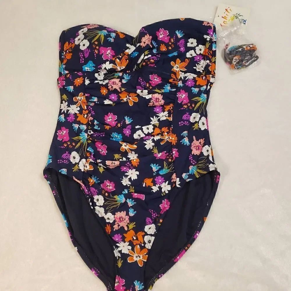 Tahiti Womens Floral Twist One Piece NWT